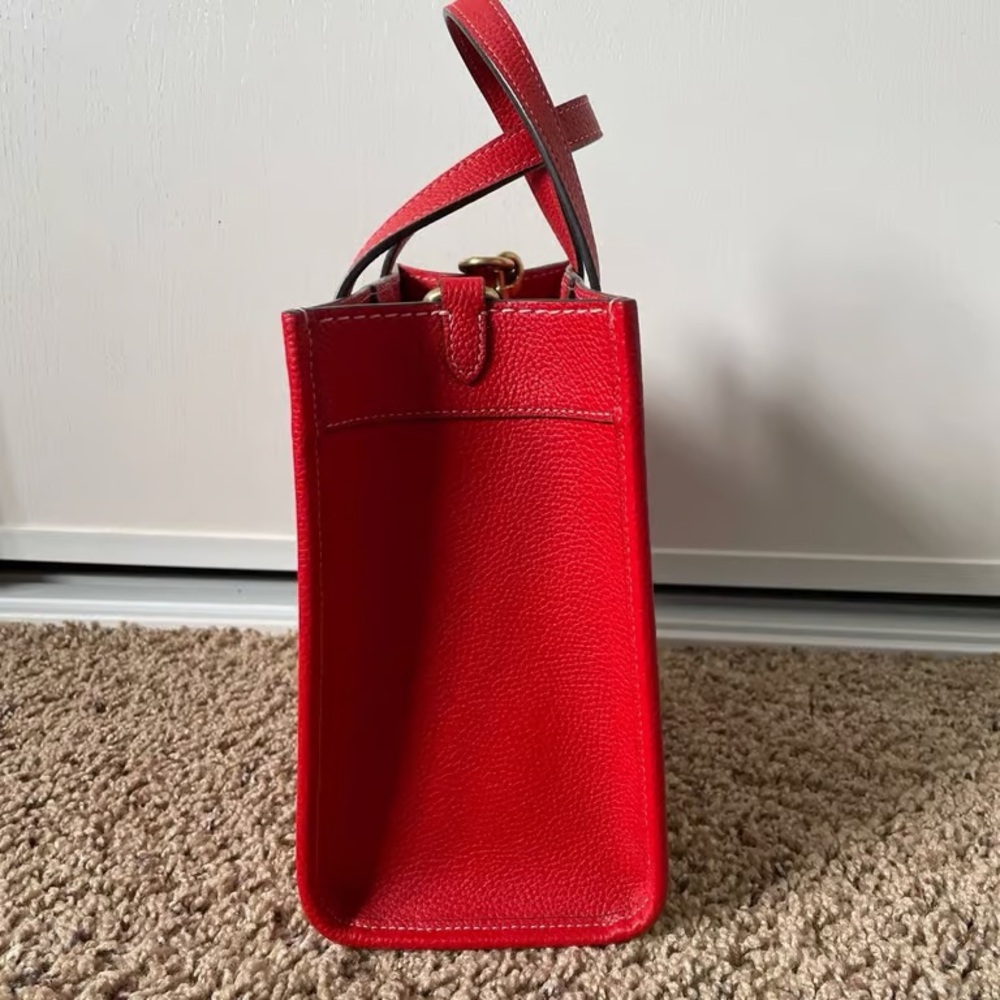 Coach Brown Leather Interior Patch with Yellow St… - image 3